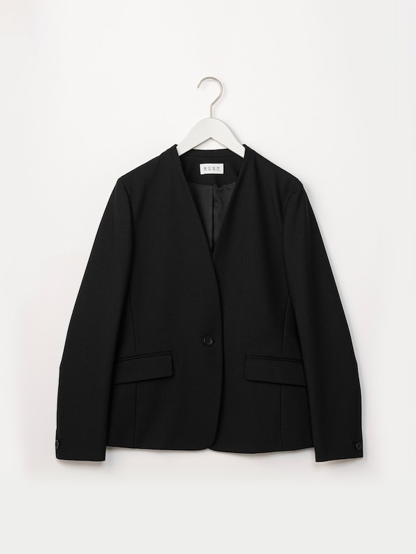 ブラッシュドバックカラーレスジャケット