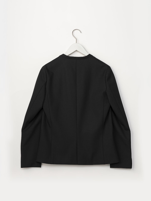 ブラッシュドバックカラーレスジャケット