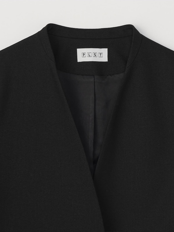 ブラッシュドバックカラーレスジャケット