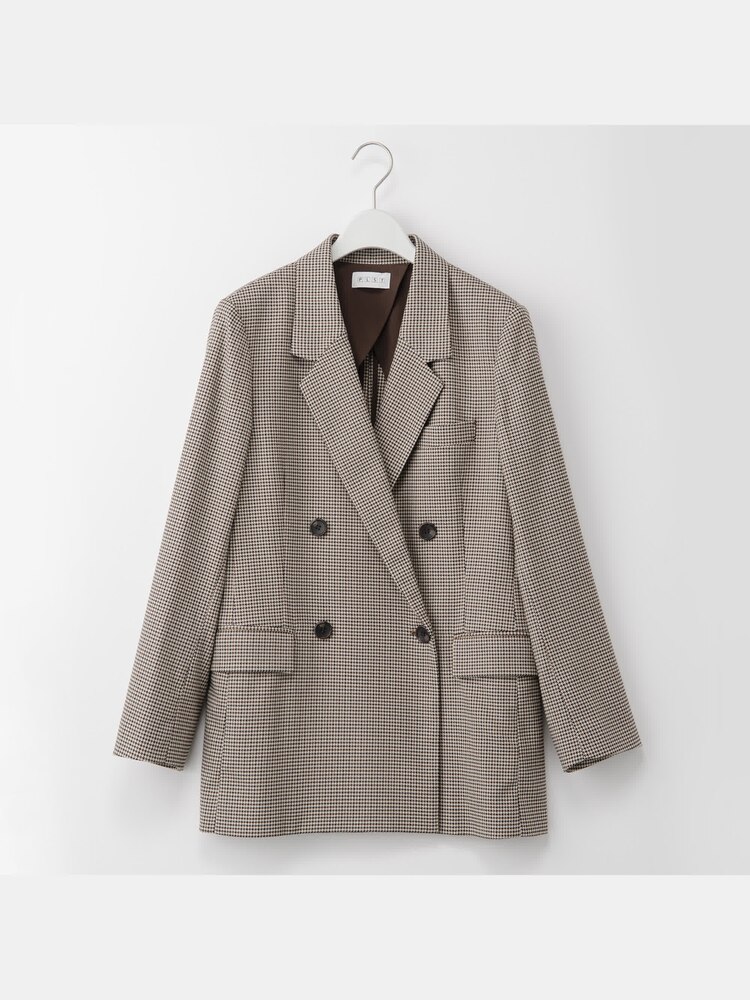 チェック柄 ダブルブレスト テーラードジャケット （ZARA ダブル 