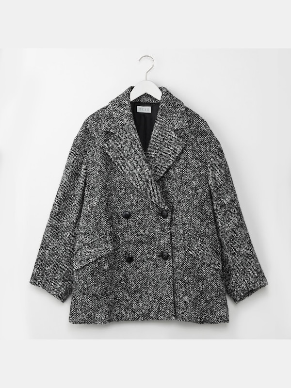 ツイードハーフコート