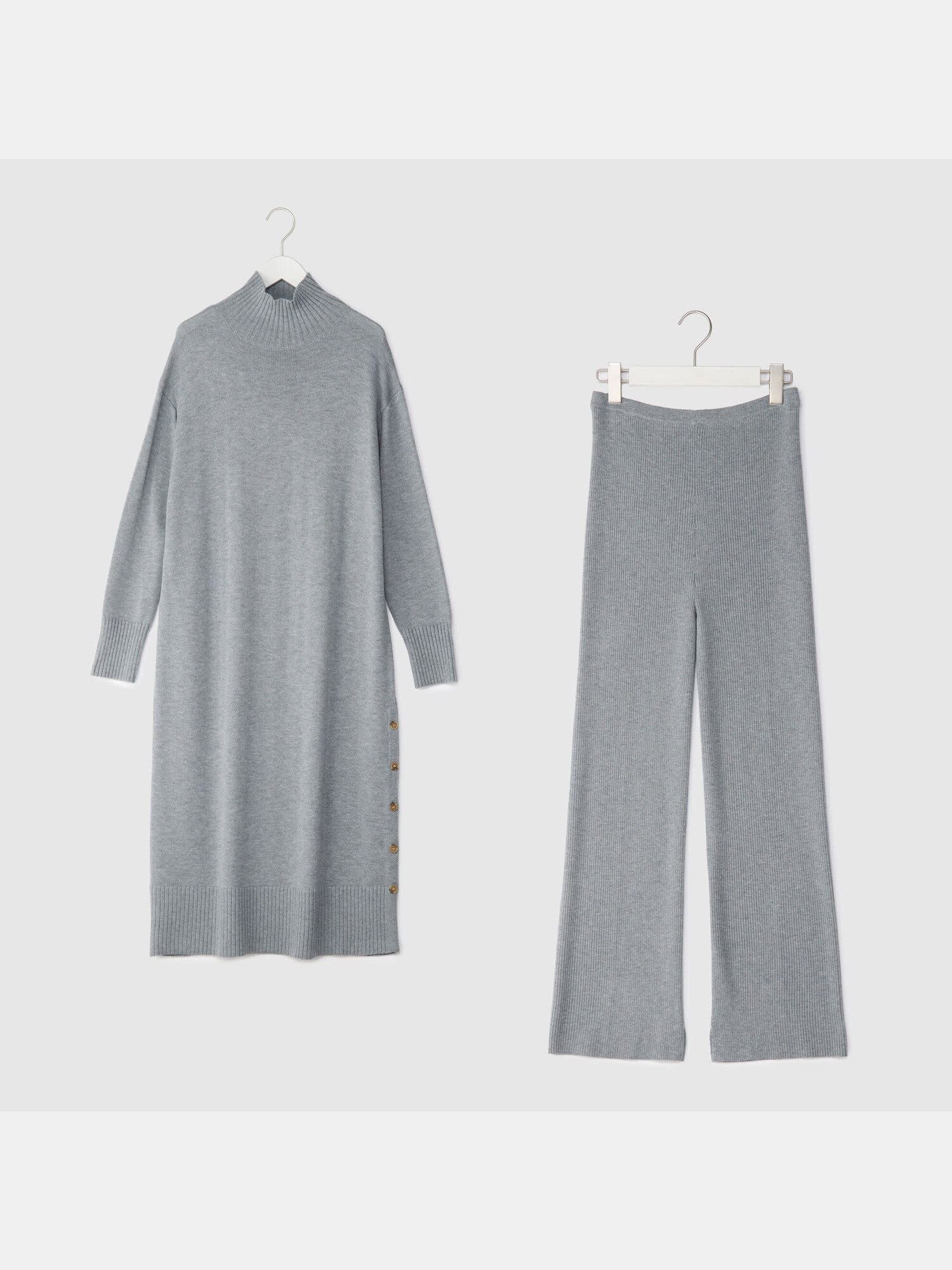 ニット トップス ロング パンツ セットアップ 長袖 スラックス セール】タートルネックトップス ロングパンツ ニット