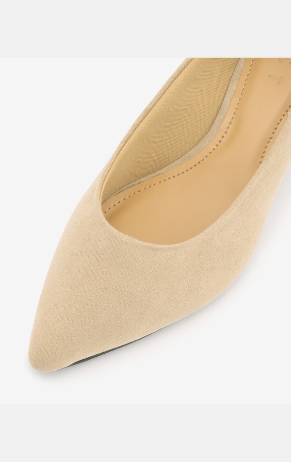 はたラクシューズエコスエードパンプス（ローヒール）