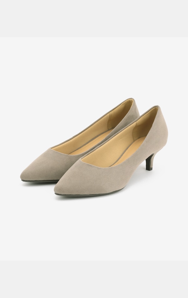 はたラクシューズエコスエードパンプス（ローヒール）