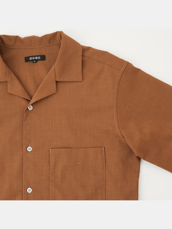 トロピカルクロスオープンカラーシャツ