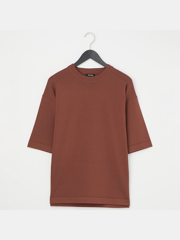オーバーサイズウォッシャブルニットTシャツ（半袖）