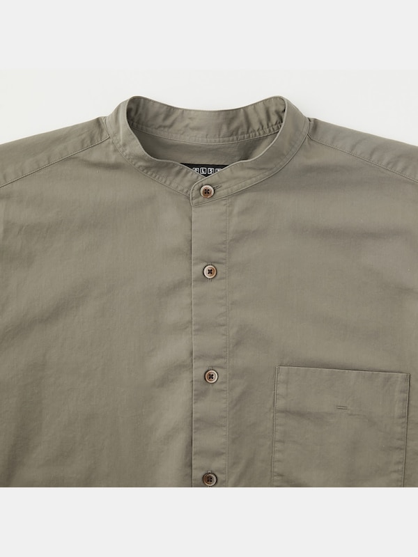 サテンバンドカラーオーバーサイズシャツ