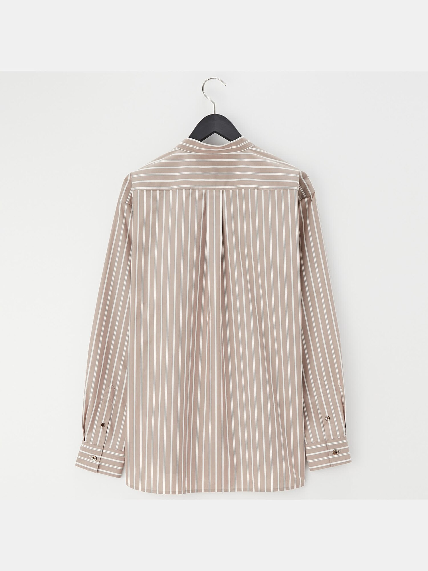 Curensology バンドカラーシャツ ストライプ オーバーサイズ