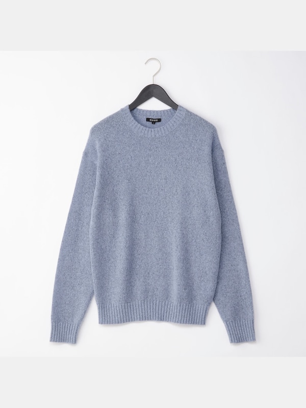 スラブカシミヤクルーネックセーター