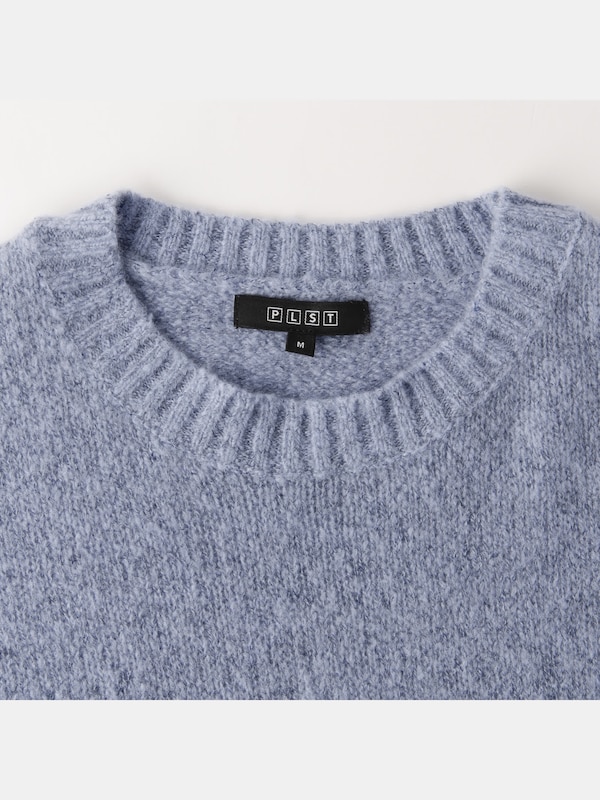 スラブカシミヤクルーネックセーター