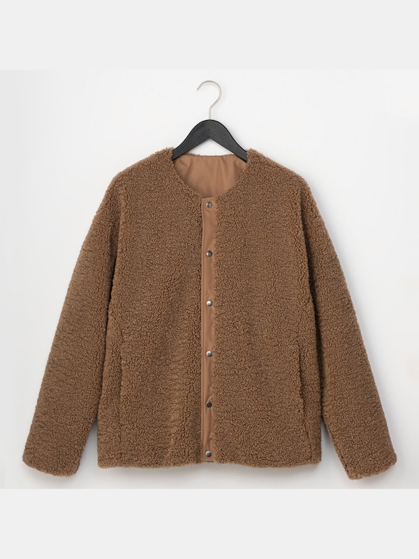 ボアフリースノーカラーカーディガン