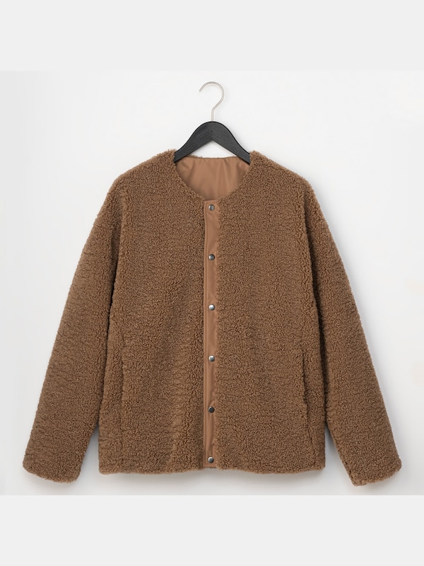 ボアフリースノーカラーカーディガン