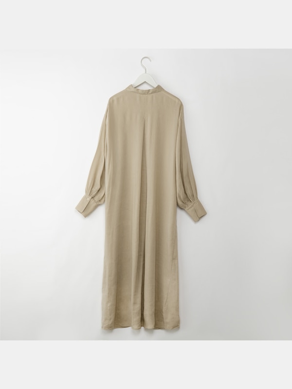リネンブレンドシャツワンピース （長袖）