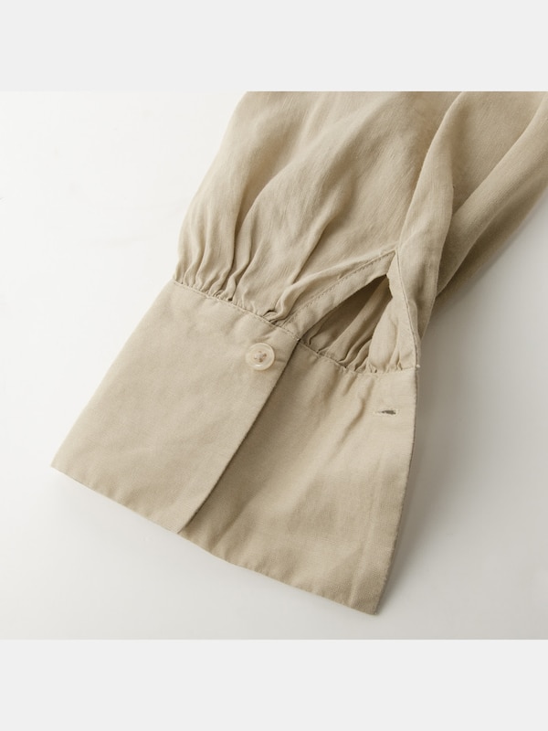 リネンブレンドシャツワンピース （長袖）