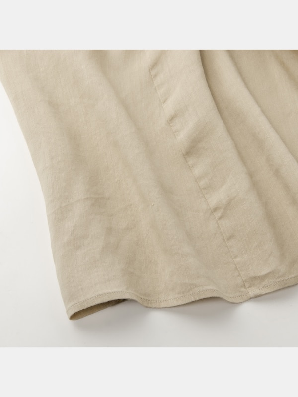 リネンブレンドシャツワンピース （長袖）