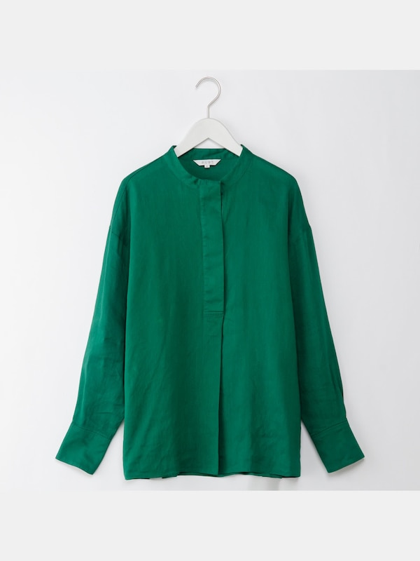 リネンブレンドスキッパーシャツ （長袖）