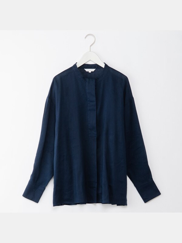 リネンブレンドスキッパーシャツ （長袖）