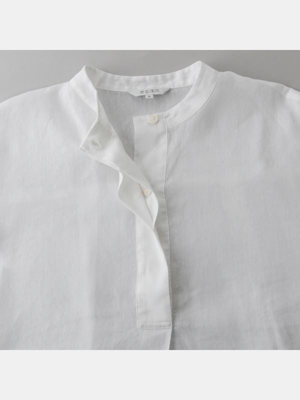 リネンブレンドスキッパーシャツ （長袖）