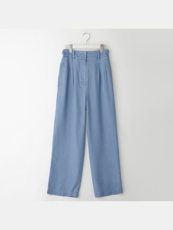 ライトデニムワイドレッグパンツ