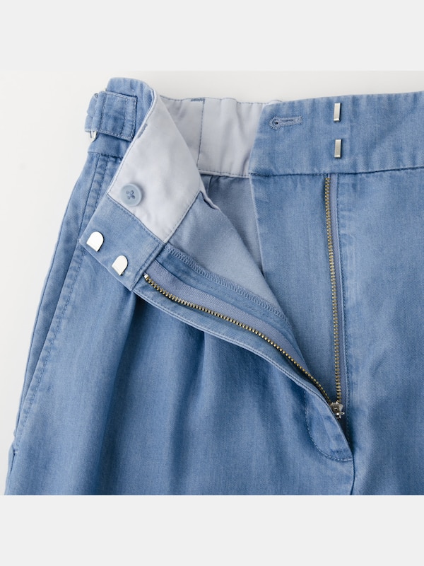 ライトデニムワイドレッグパンツ