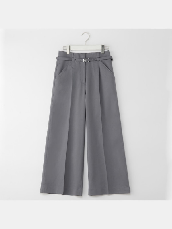 レーヨンリネンストレッチワイドアンクルパンツ