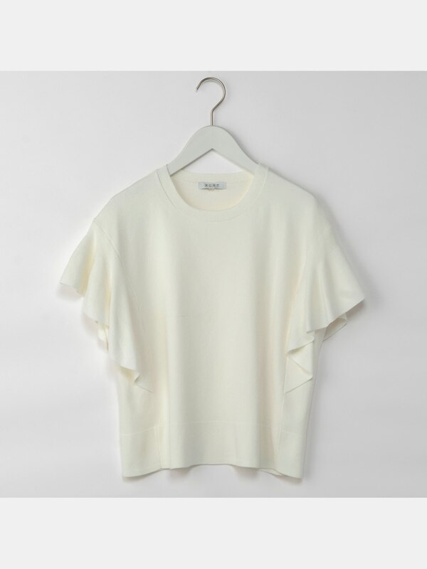 レーヨンナイロンフリルスリーブセーター（半袖）