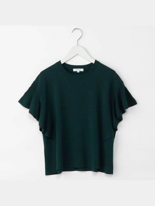 レーヨンナイロンフリルスリーブセーター（半袖）