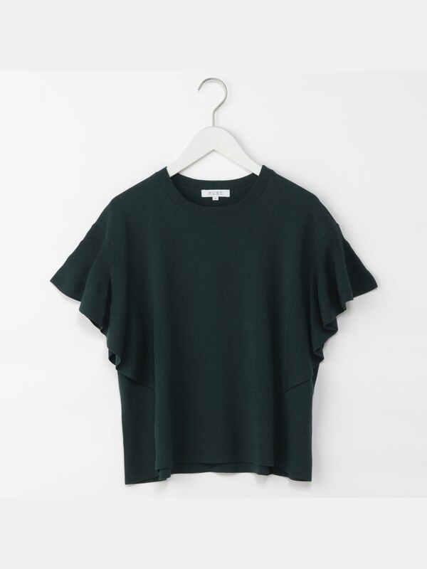 レーヨンナイロンフリルスリーブセーター（半袖）