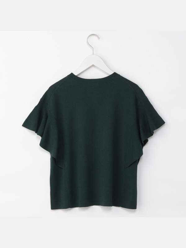 レーヨンナイロンフリルスリーブセーター（半袖）