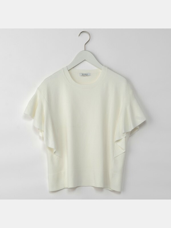 レーヨンナイロンフリルスリーブセーター（半袖）