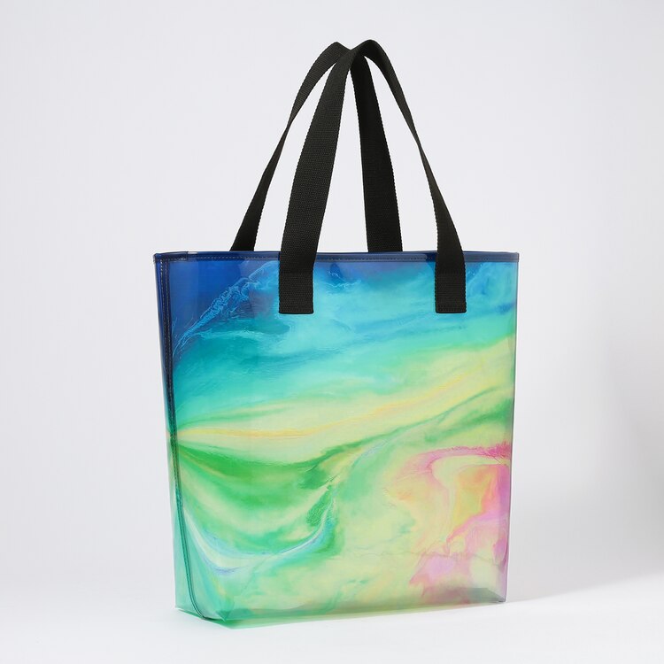 アートプリントクリアトートバッグ ユニセックス 男女兼用 プラステ
