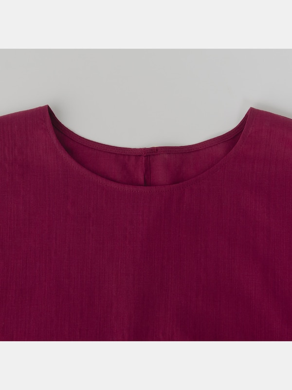 キュプラリネンボリュームスリーブブラウス（半袖）