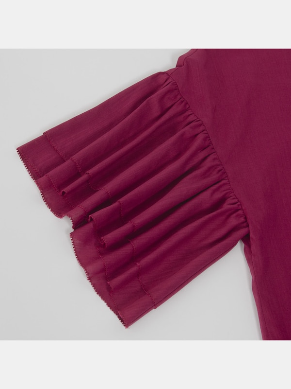 キュプラリネンボリュームスリーブブラウス（半袖）