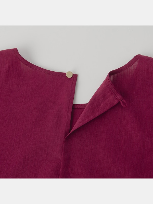 キュプラリネンボリュームスリーブブラウス（半袖）