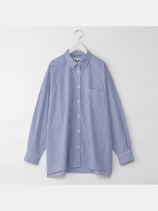 コットンストライプシャツ