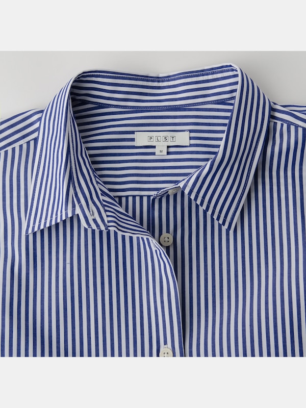 コットンストライプシャツ