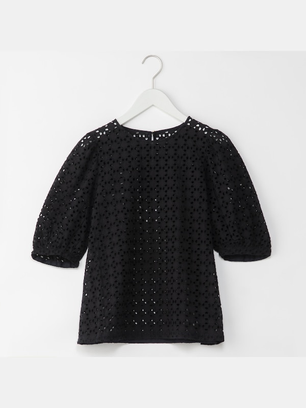 カットワークレースブラウス（半袖）