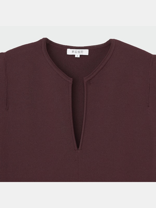 キーネックタックスリーブセーター