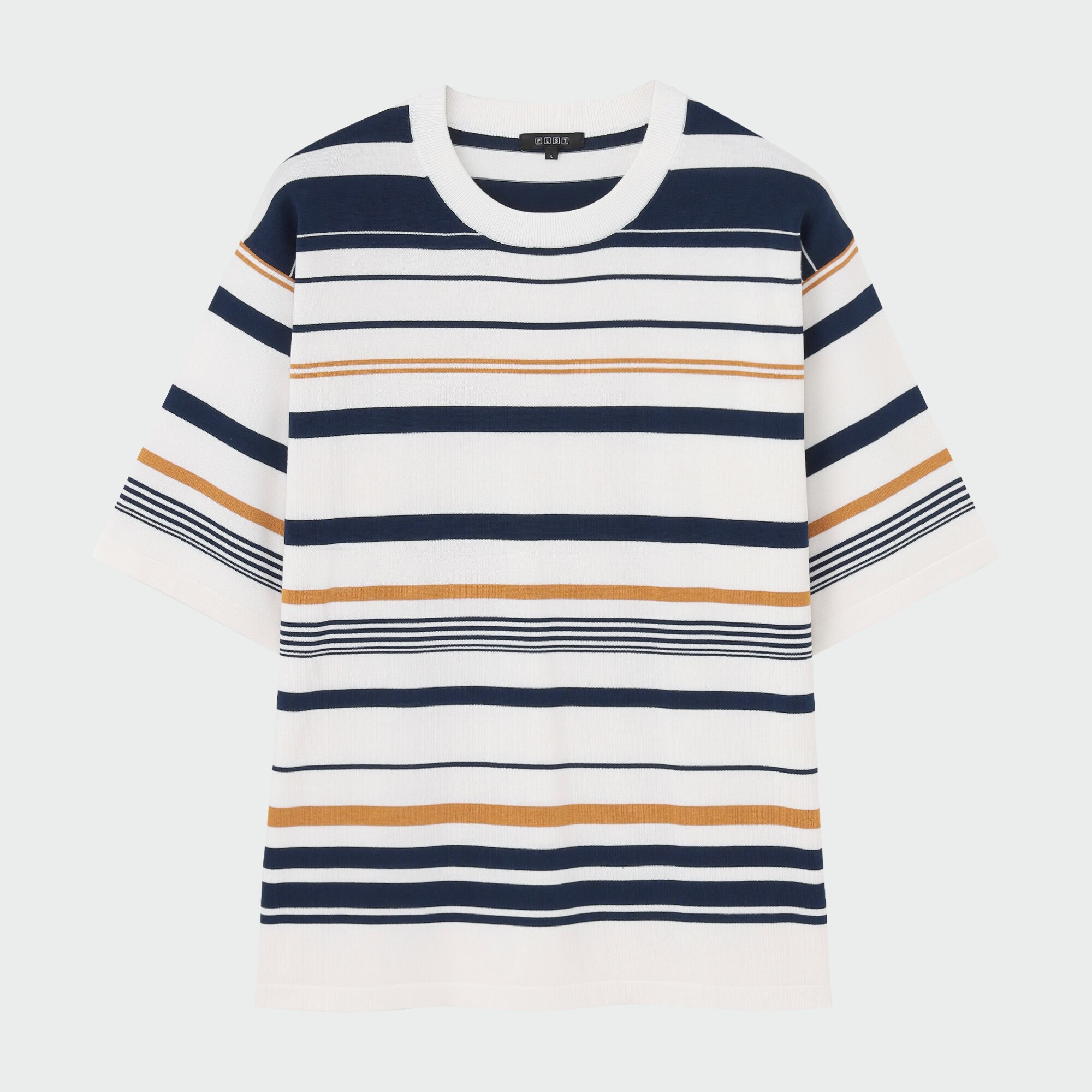 ウォッシャブルニットボーダーtシャツ Men Men プラステ