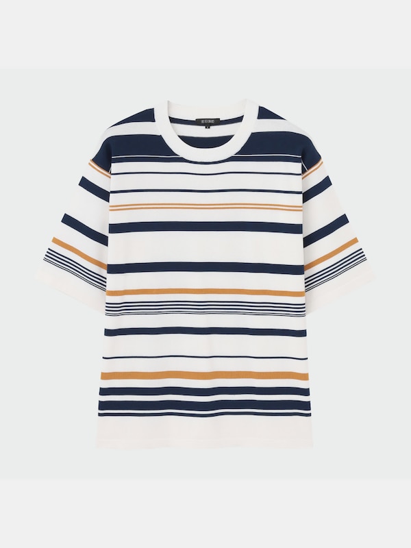 ウォッシャブルニットボーダーTシャツ