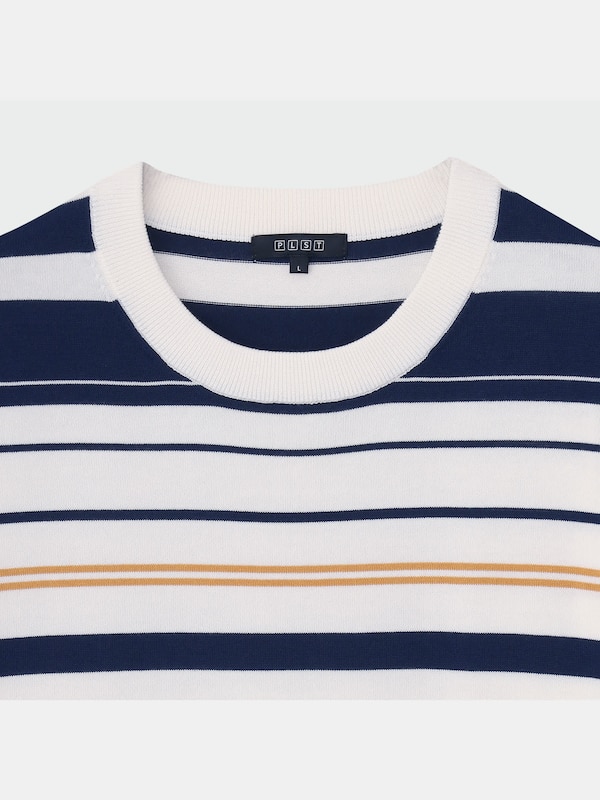 ウォッシャブルニットボーダーTシャツ