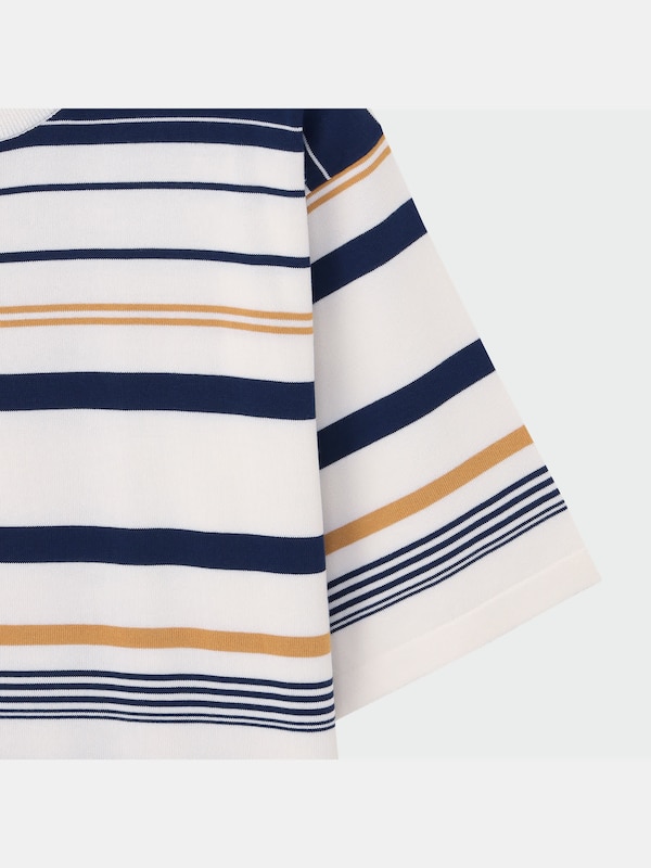 ウォッシャブルニットボーダーTシャツ