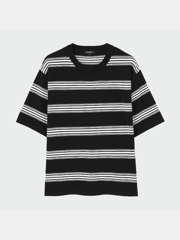 ウォッシャブルニットボーダーTシャツ
