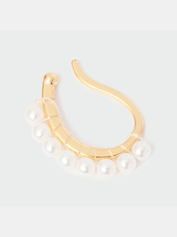 フェイクパールコンビイヤーカフ