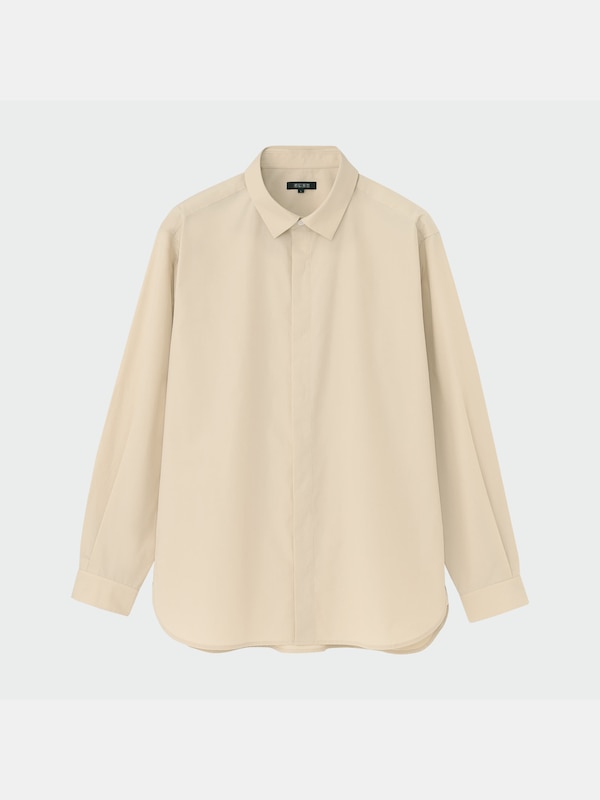 コットンブレンドレギュラーカラーシャツ（長袖）