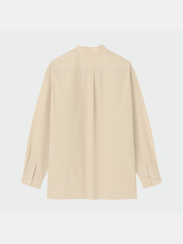 コットンブレンドバンドカラーシャツ（長袖）