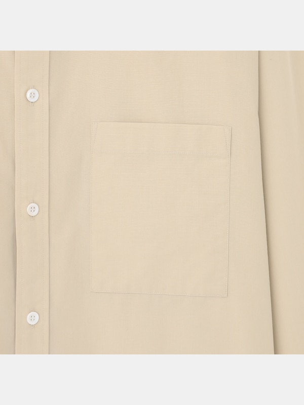 コットンブレンドバンドカラーシャツ（長袖）