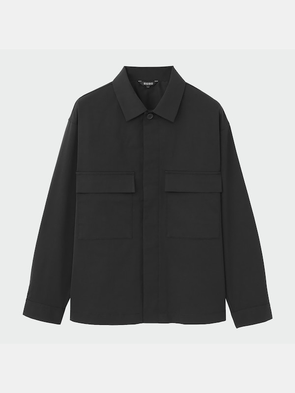 ワッシャーツイルシャツブルゾン（長袖）