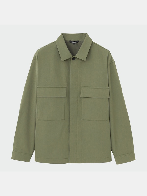 ワッシャーツイルシャツブルゾン（長袖）