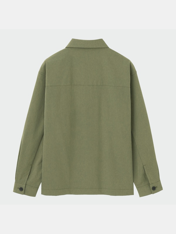 ワッシャーツイルシャツブルゾン（長袖）